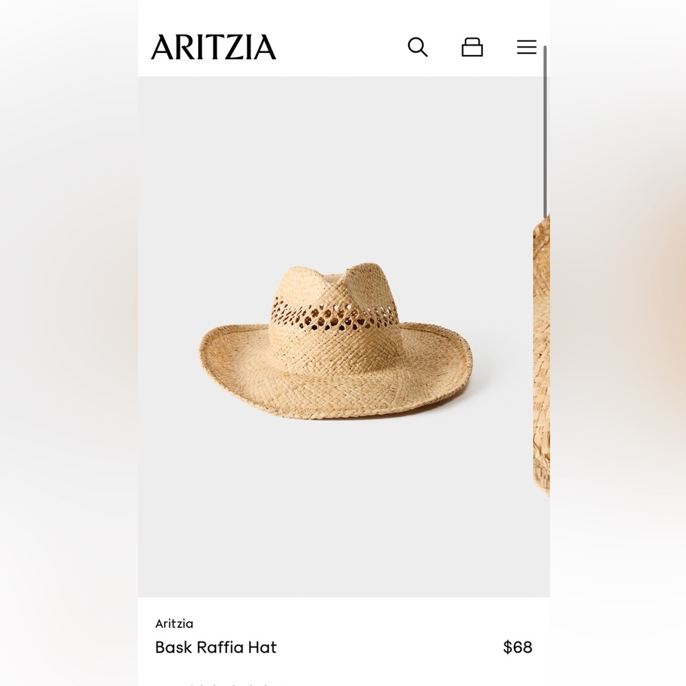 Aritzia Bask Raffia Hat in Sandy